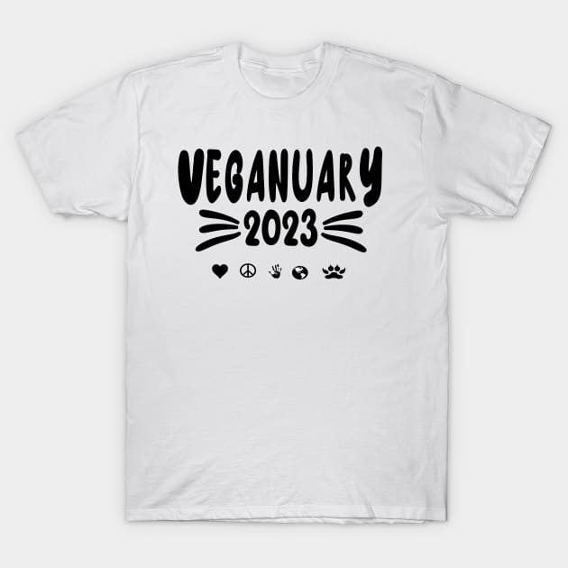 Veganuary 2023 Vegan Challenge Veganism T-Shirt by TOMOBIRI